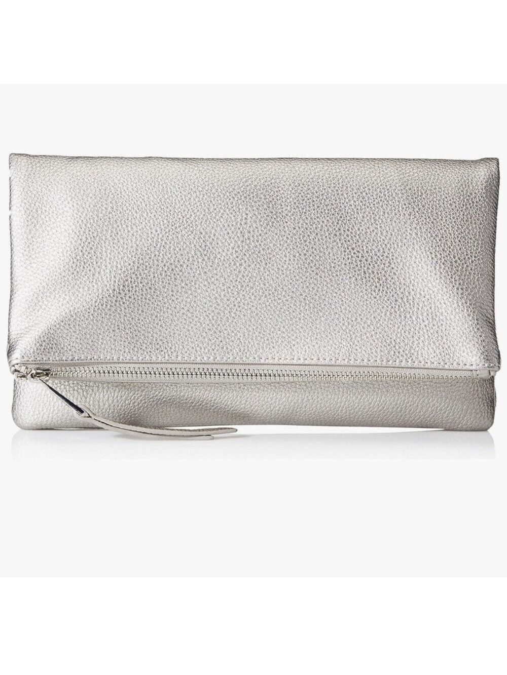 The Drop silver metallic fold over purse.